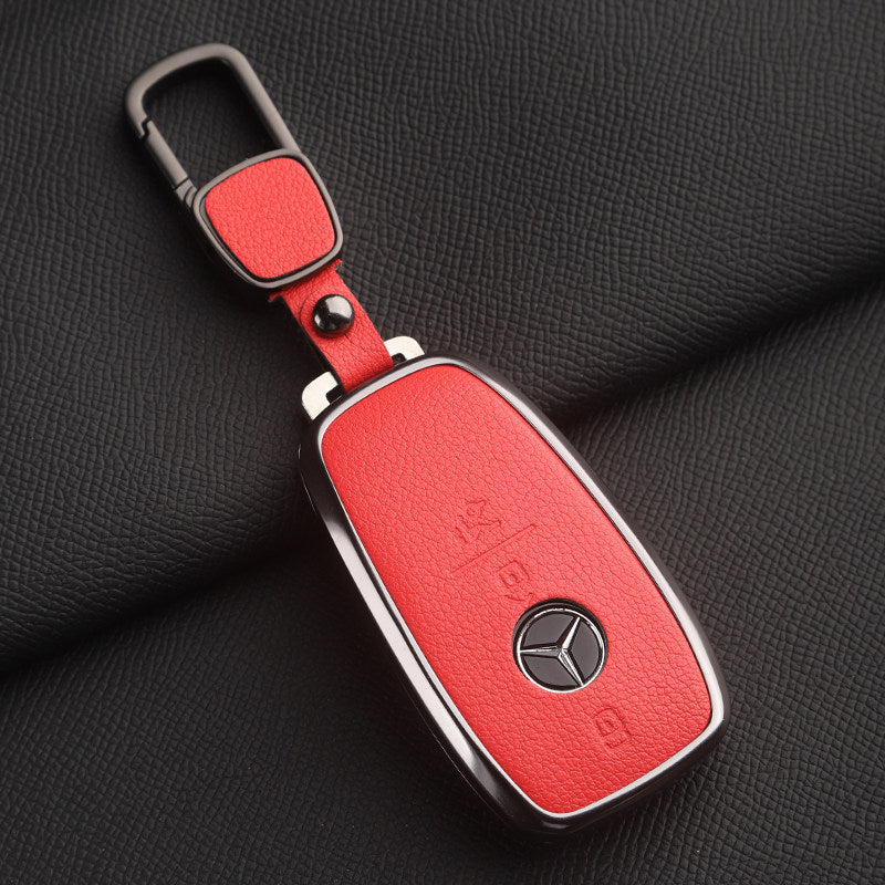 Premium Genuine Leather Mercedes-Benz Key Case – Soft French Goatskin for GLE, GLS, CLS, S-Class and E-Class