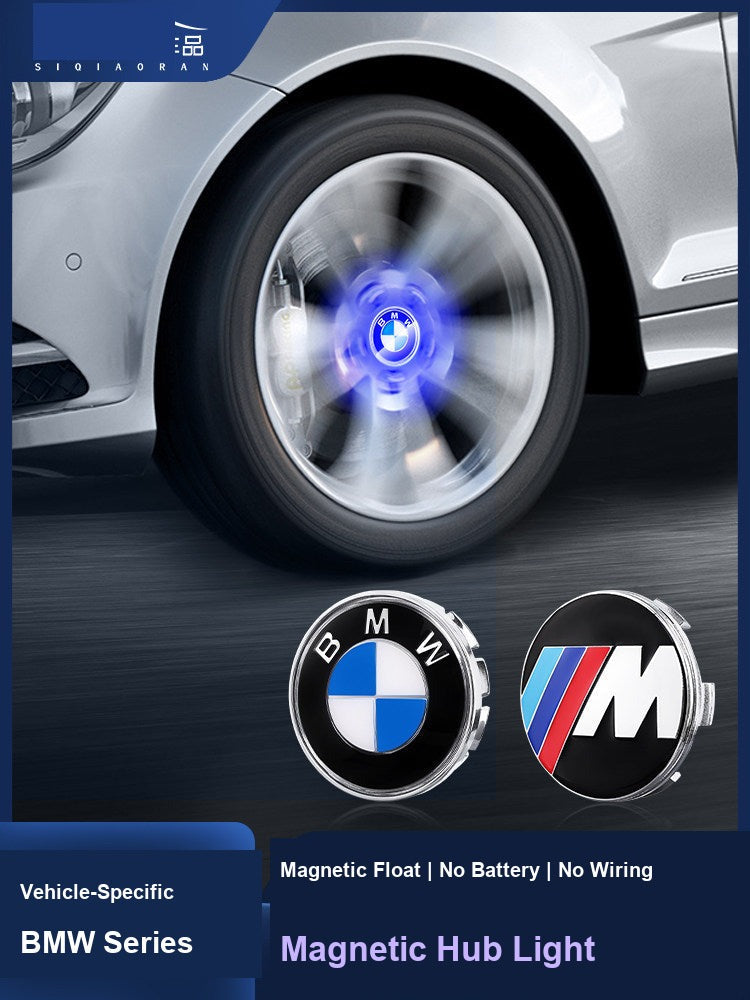 BMW magnetic levitation hub light installed on wheel