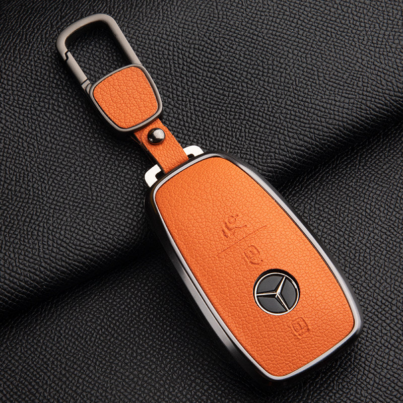 Premium Genuine Leather Mercedes-Benz Key Case – Soft French Goatskin for GLE, GLS, CLS, S-Class and E-Class