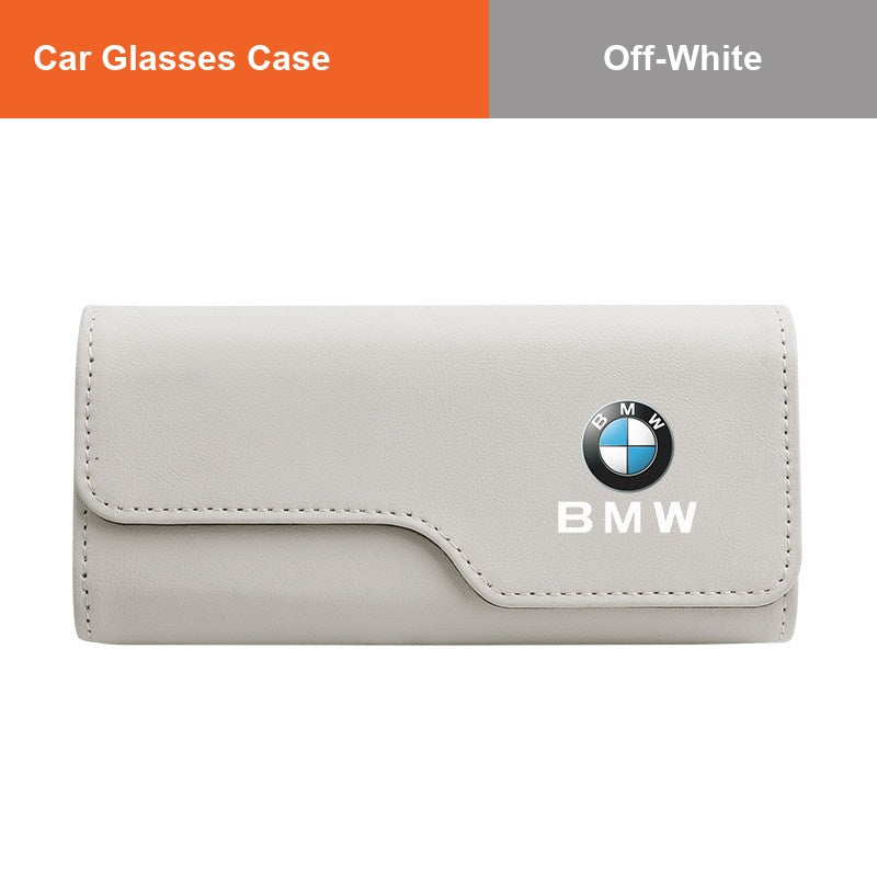 BMW sun visor glasses case in Off-White