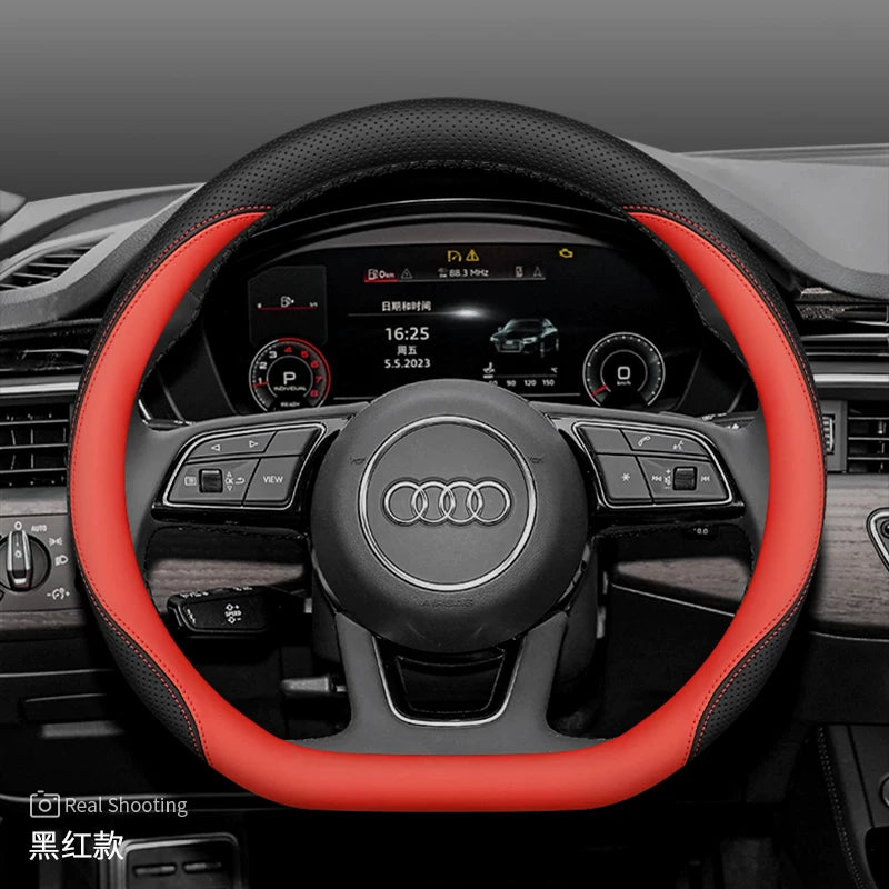 Audi steering wheel covers for new Q5L A5L A6L A4L A7L Q3 Q2L A3 A8 ultra-thin genuine leather handlebar covers