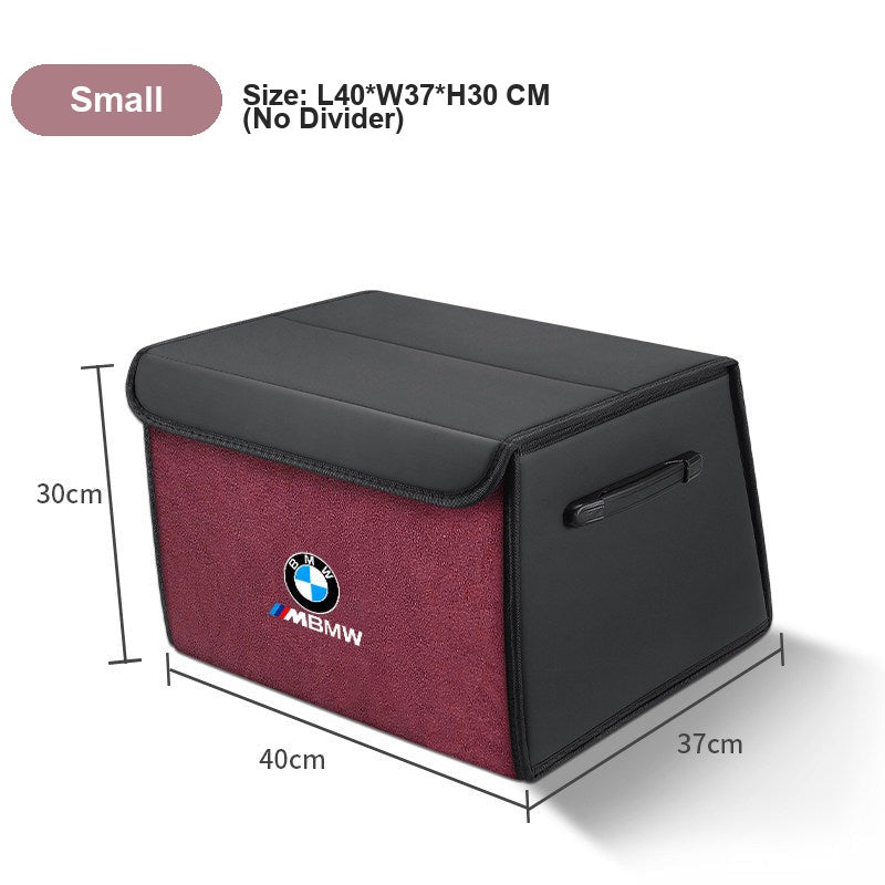 BMW car trunk storage box - BMW Storage Box Two-Tone Wine Red Small (Length 40*Width 37*Height 30)