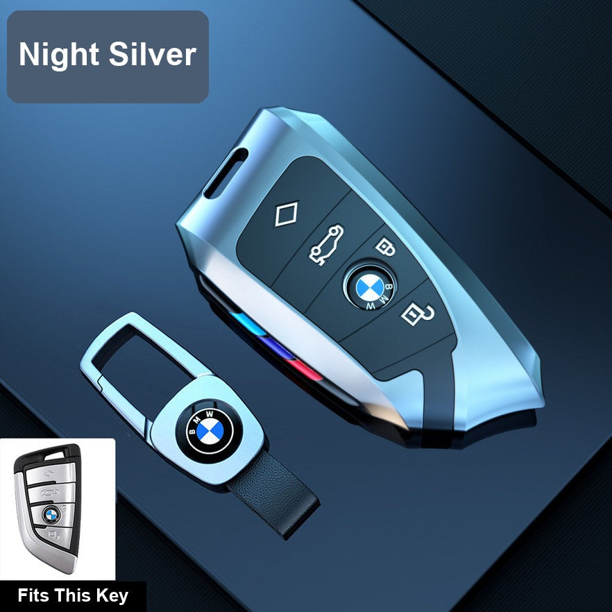 BMW key fob case - D Night Silver [with BMW ND leather buckle]