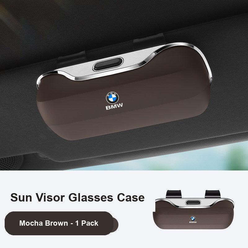 BMW sun visor glasses case in Mocha Brown, 1 pack