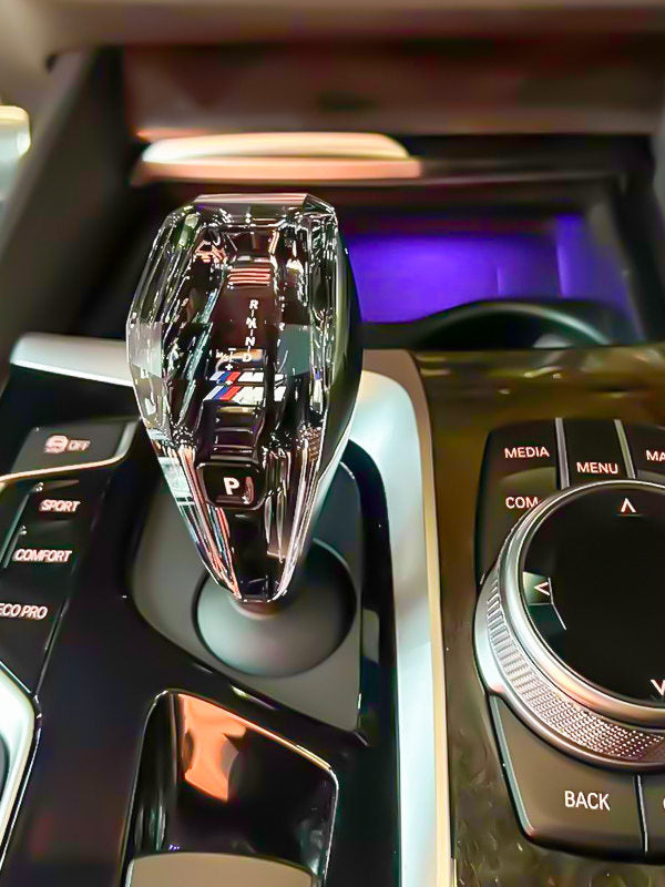 BMW Crystal Gear Shift Knob Installed in Center Console