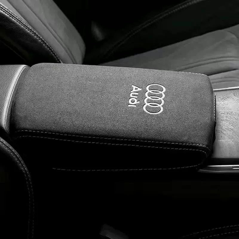 Audi rings suede armrest cover on centre console