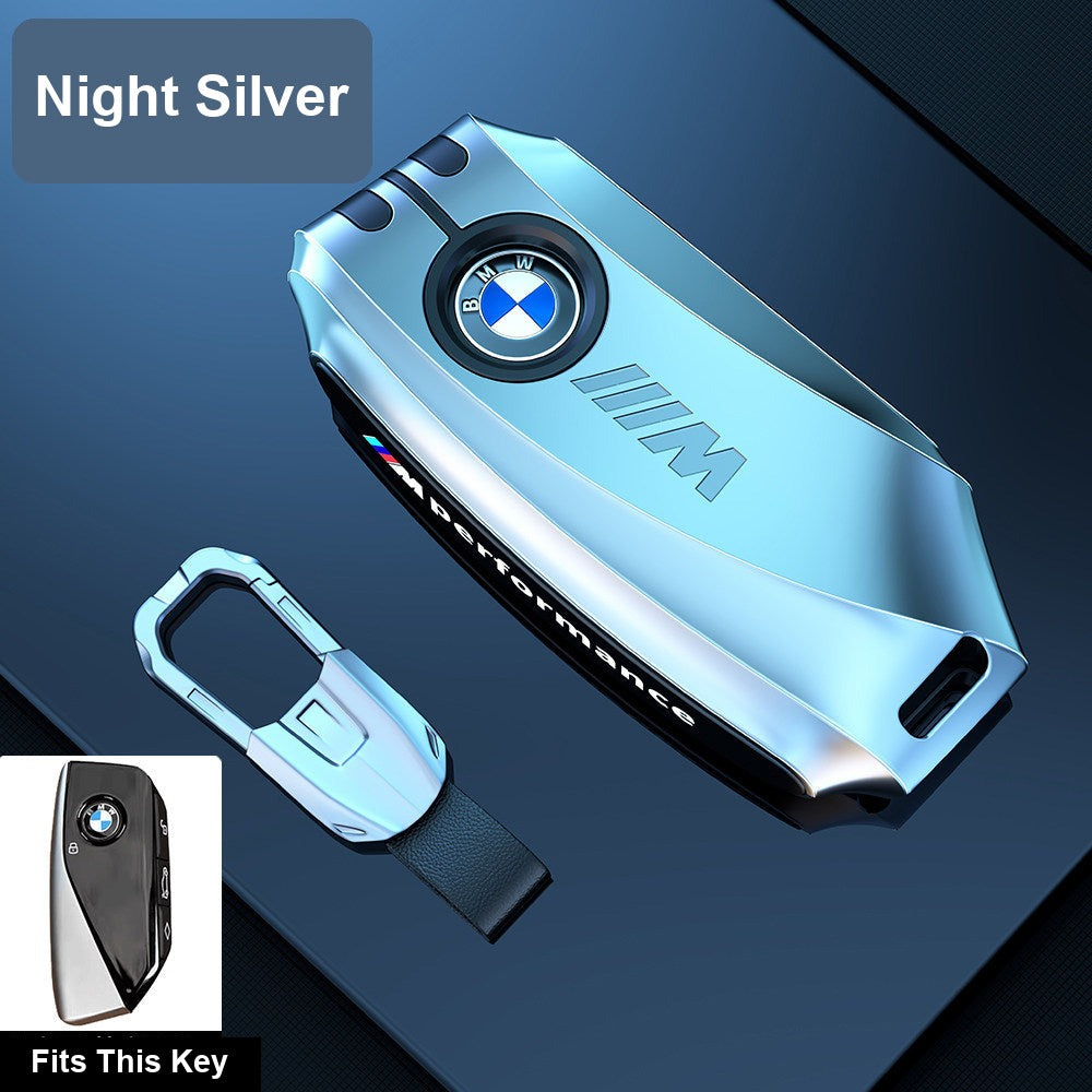 BMW key fob case - E Style Night Silver [with Extreme Leather Buckle]
