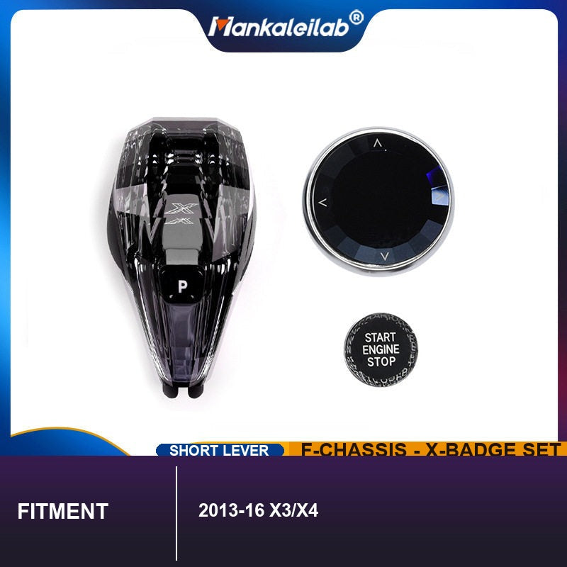 BMW F-Chassis Crystal Gear Knob Set - X-Badge (2013-2016 X3/X4)