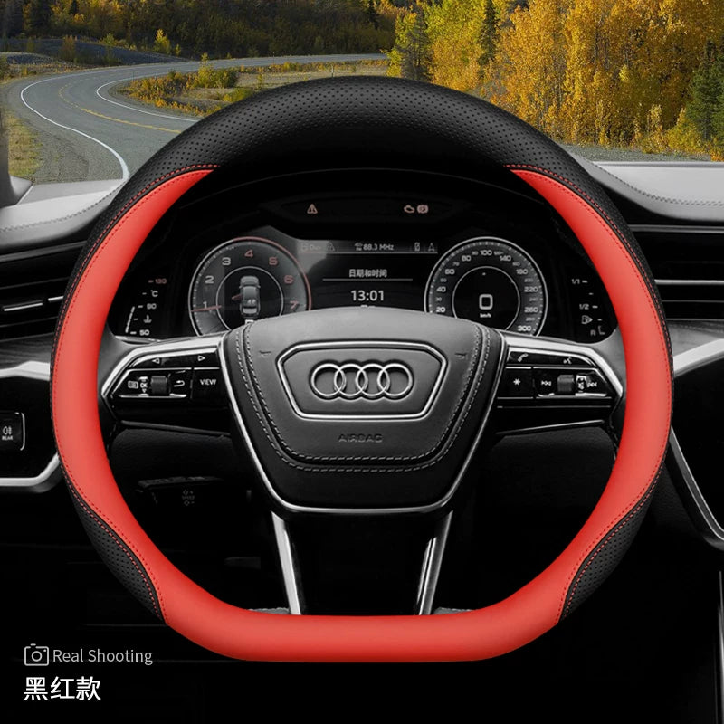 Audi steering wheel covers for new Q5L A5L A6L A4L A7L Q3 Q2L A3 A8 ultra-thin genuine leather handlebar covers