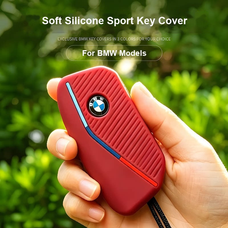 BMW soft silicone sport key cover fitted on smart key