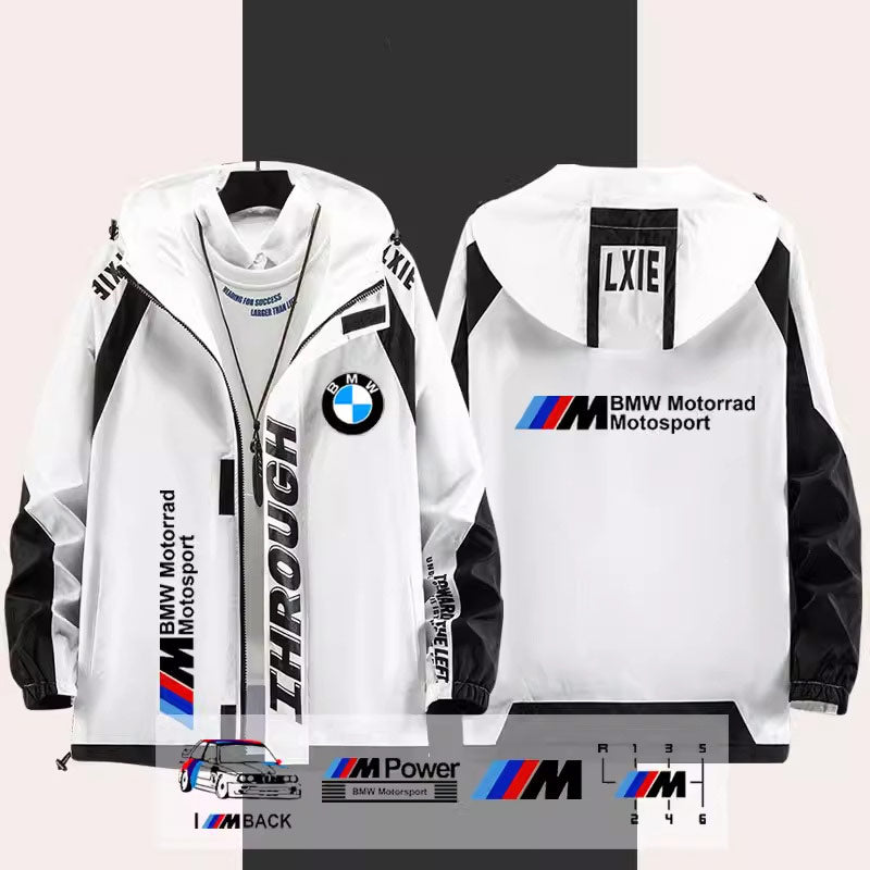 BMW M Power Windbreaker Jacket - Hooded, Customizable Graphics