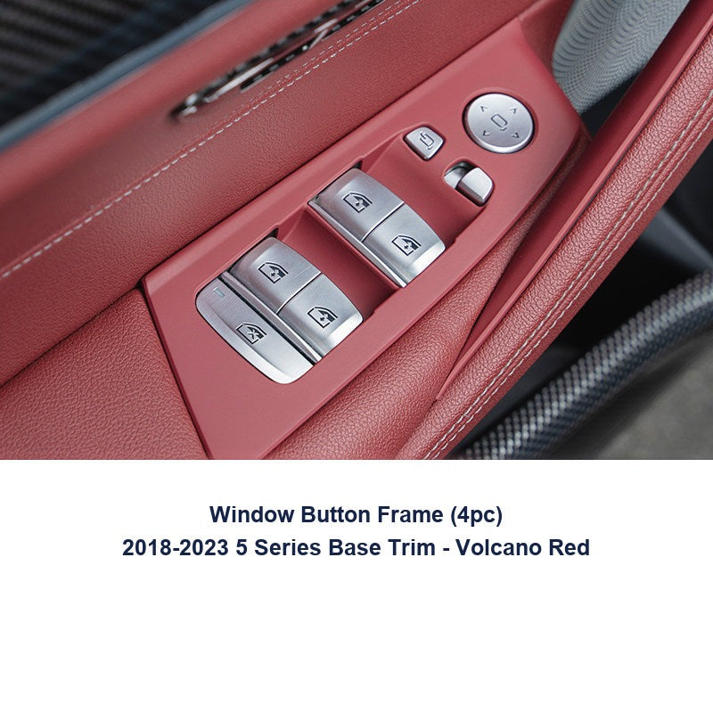BMW door handle cover - The 2018-2023 new 5 Series base trim [4-piece window button frame] Volcano Red