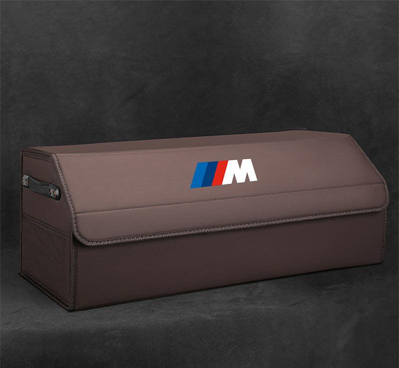 Mocha brown leather BMW M trunk storage box - large size, standard configuration