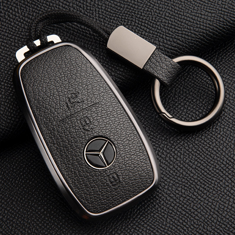 Premium Genuine Leather Mercedes-Benz Key Case – Soft French Goatskin for GLE, GLS, CLS, S-Class and E-Class
