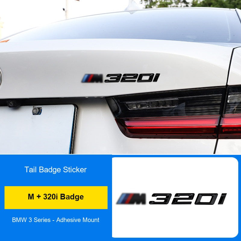BMW M badge + 320i rear badge combo installed on trunk