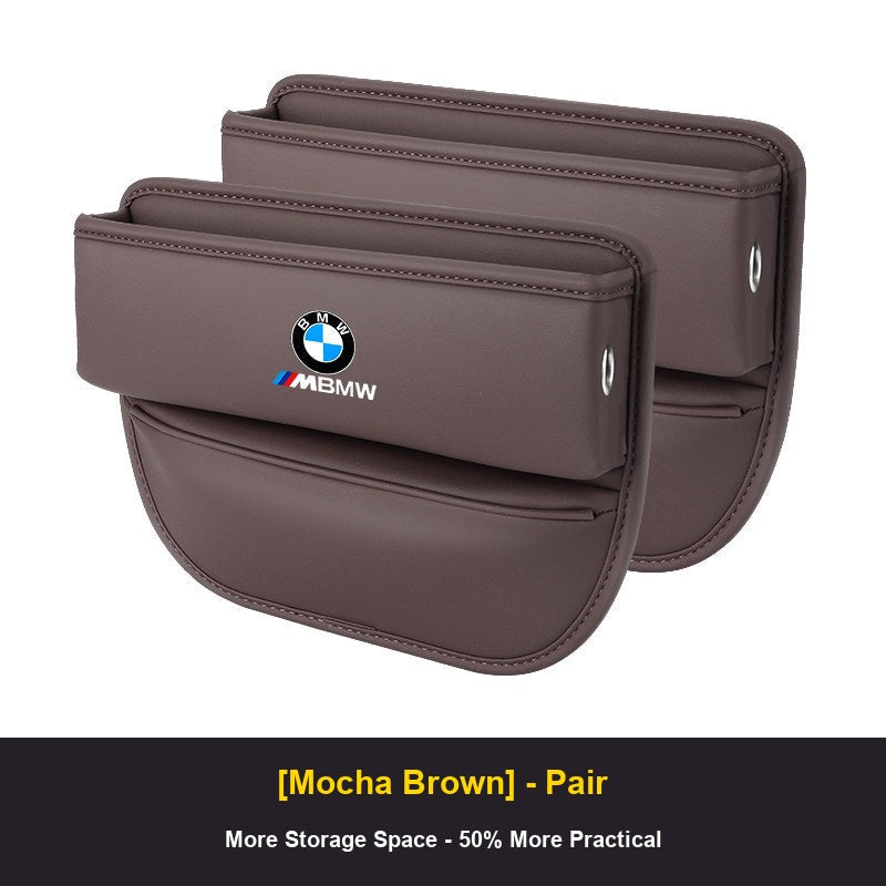 BMW seat gap organizer Mocha Brown pair