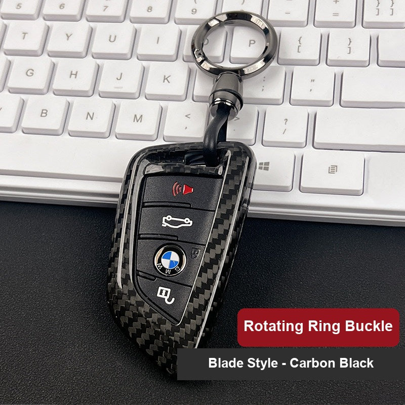 BMW Real Carbon Fiber Blade Key Fob Case - Luxury Protective Cover