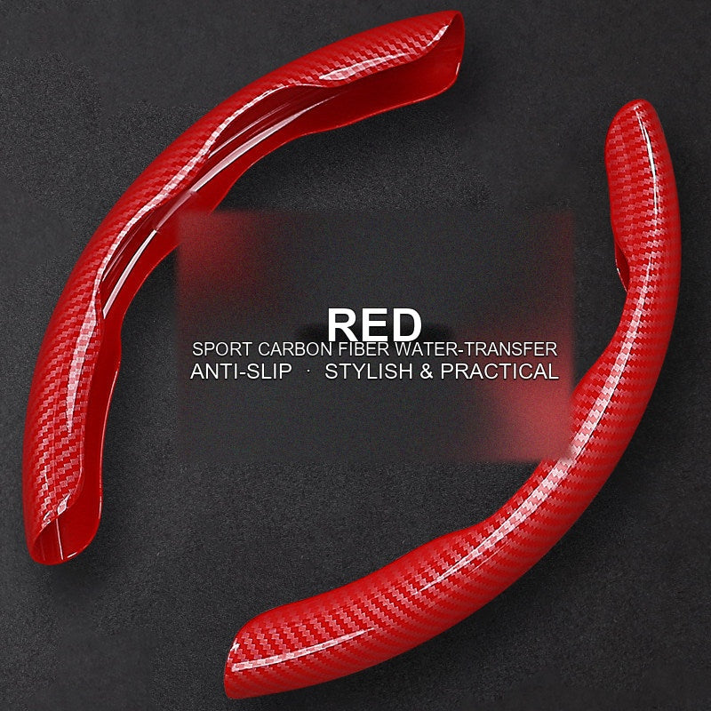Red sport carbon fiber steering wheel cover for BMW