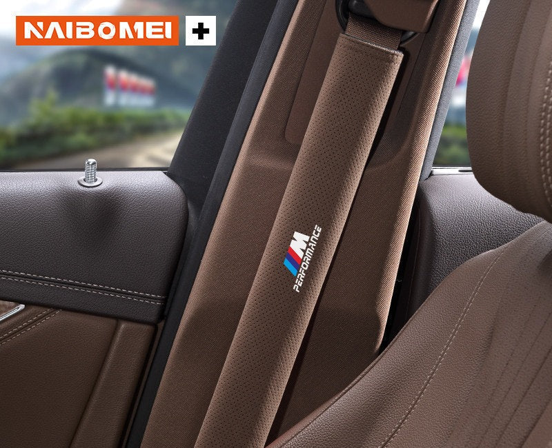 BMW M Performance seat belt shoulder pad, mocha brown, single, 33cm