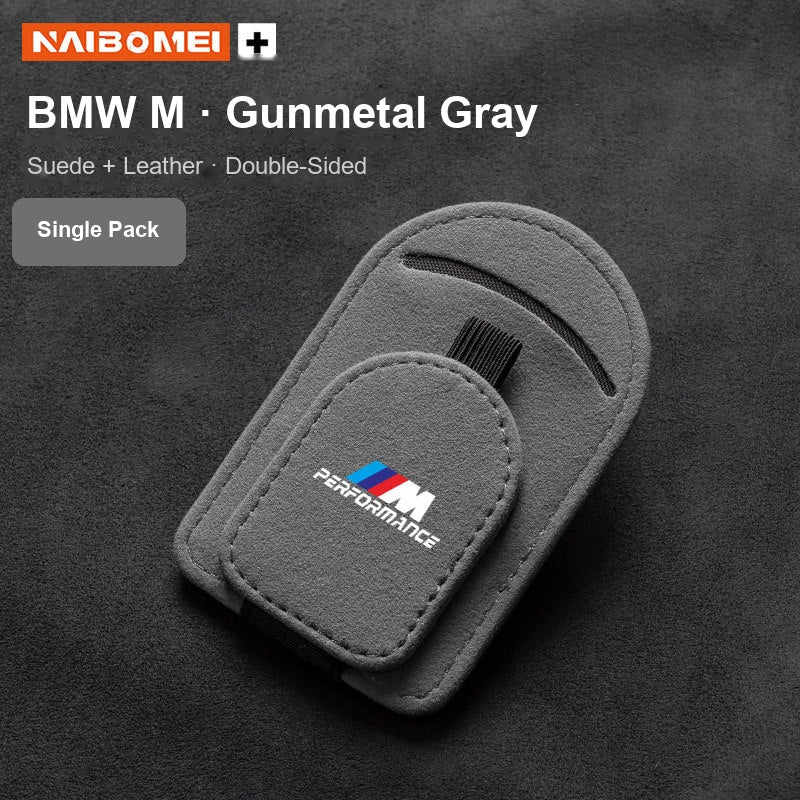 BMW M Performance suede visor glasses clip gunmetal gray