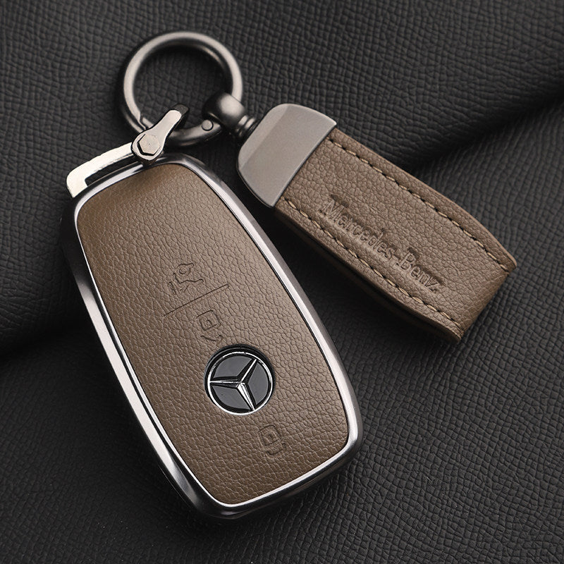 Premium Genuine Leather Mercedes-Benz Key Case – Soft French Goatskin for GLE, GLS, CLS, S-Class and E-Class