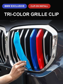 BMW M Performance nyrer-grillstriber – Trefarvet clip-on-beklædning