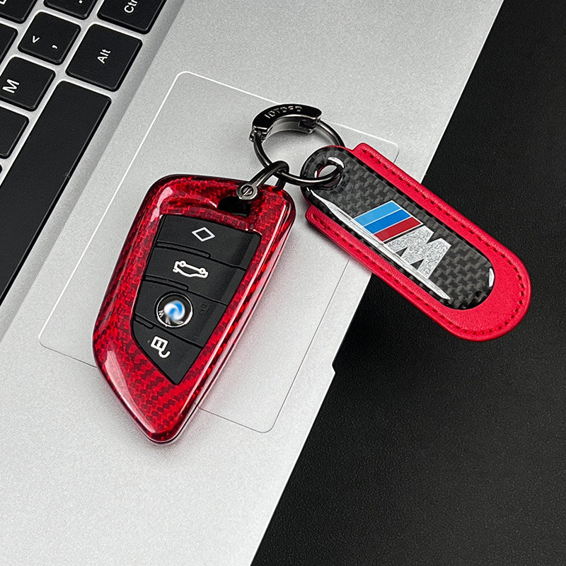 BMW Real Carbon Fiber Blade Key Fob Case - Luxury Protective Cover