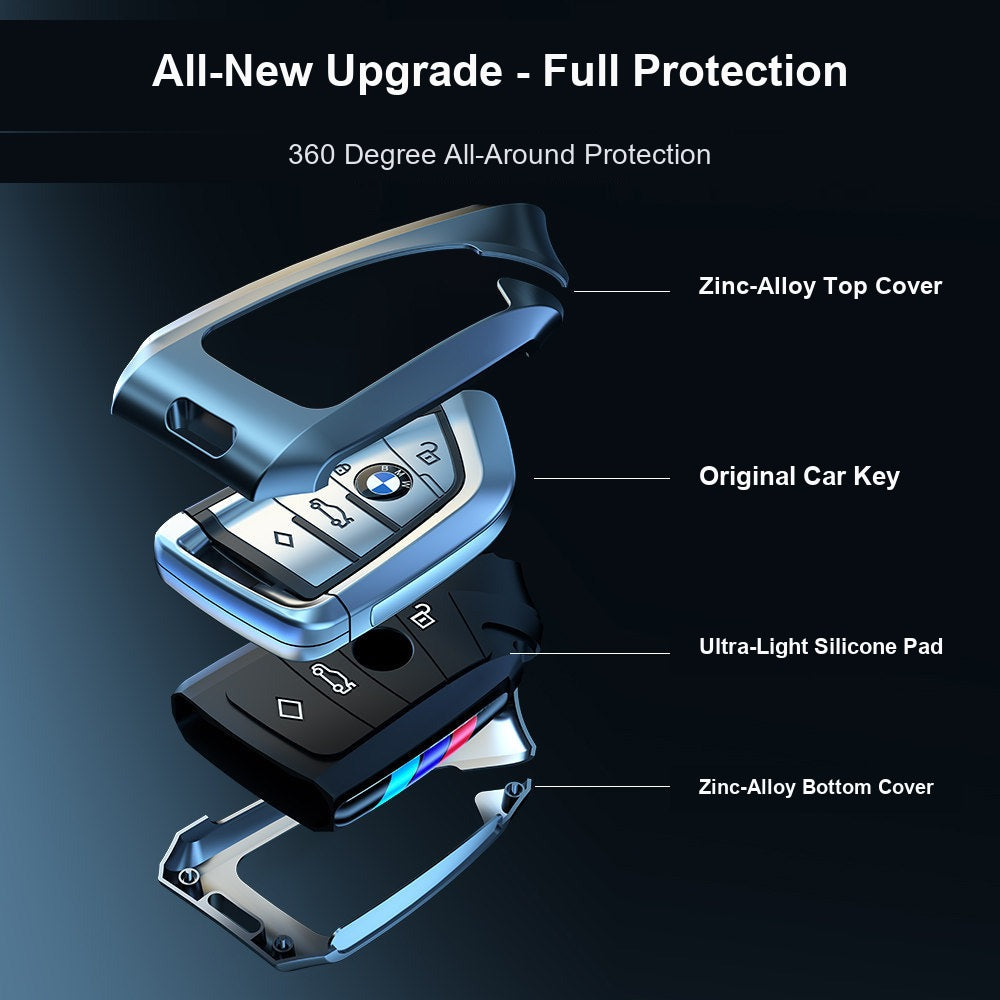 BMW smart key fob case - metal full-wrap protective cover