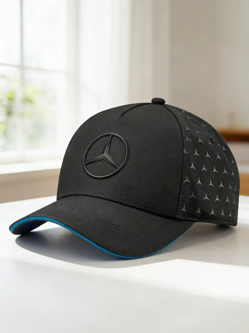 Mercedes-Benz Star Logo Baseball Cap Men's and Women's Breathable Sun Cap Outdoor Sports Black Peaked Cap