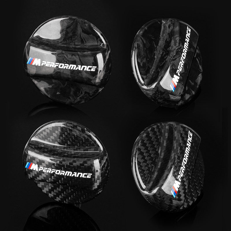 BMW M Performance carbon fiber fuel cap cover - multiple angles