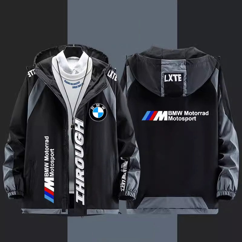 سترة واقية من الرياح BMW M Power - بغطاء رأس، رسومات قابلة للتخصيص