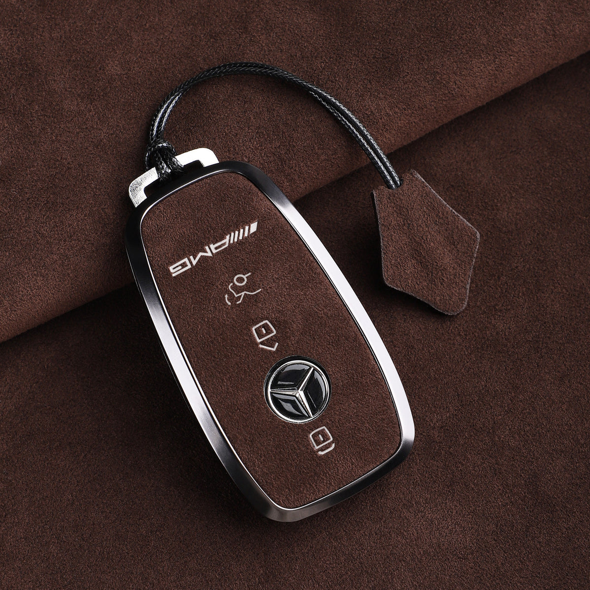 Premium Genuine Alcantara Mercedes-AMG Key Case – Imported Italian Suede with Alloy Frame for G63, G500, G350 and A35L