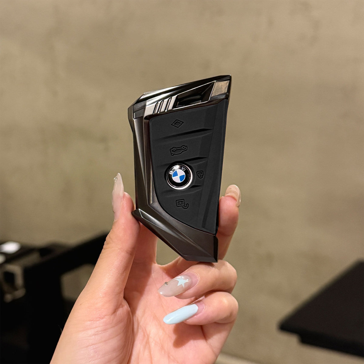 BMW Smart Key Fob Case - Style A, Black Shell / Black Interior, Shell Only