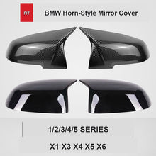 Carcasas de retrovisor tipo cuerno estilo M BMW - Negro brillante y fibra de carbono