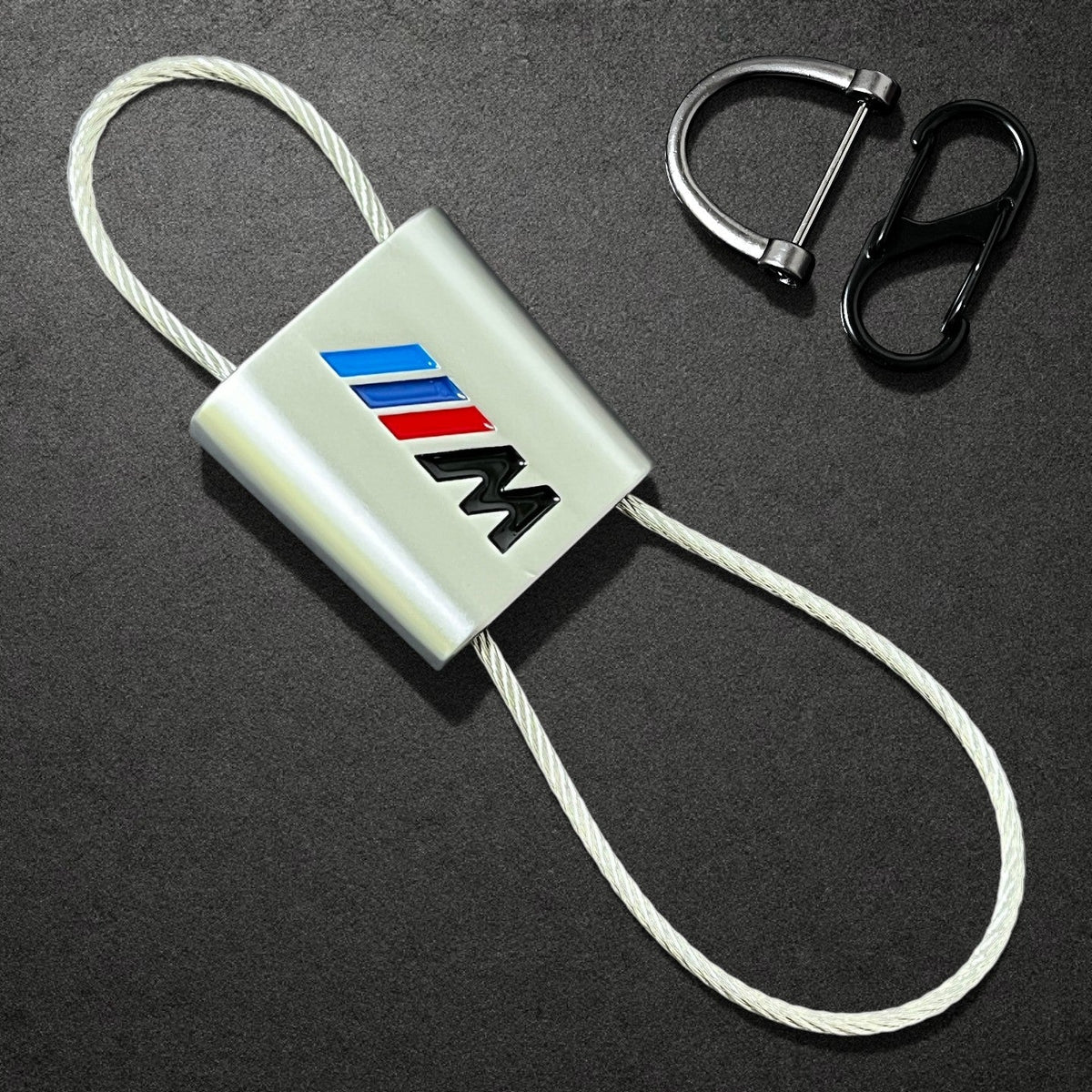 BMW M Performance Leather Key Fob Strap & Keychain Ring