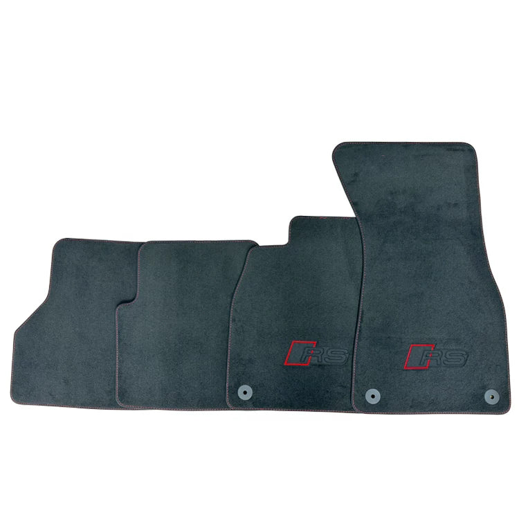 Audi RS7 felt carpet floor mats – red and black RS logo