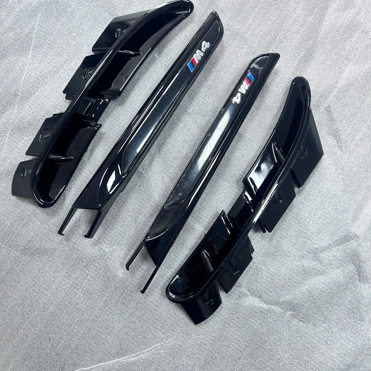 Set of BMW M-style fender vent covers before installation