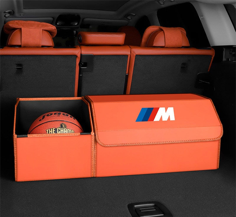 BMW trunk storage box, medium size, vitality orange color, extended, open basket