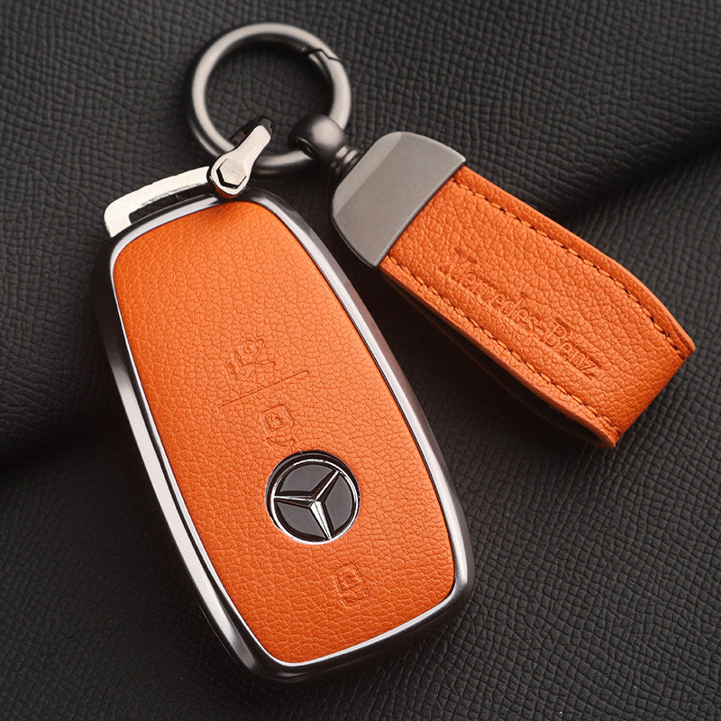 Premium Genuine Leather Mercedes-Benz Key Case – Soft French Goatskin for GLE, GLS, CLS, S-Class and E-Class