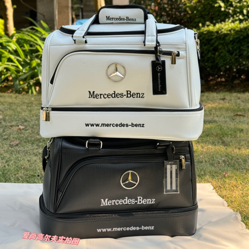 New Golf Benz Double Layer PU Clothing Bag Men's and Women's Shoe Bag Outdoor Sports Clothing Bag Fitness Bag