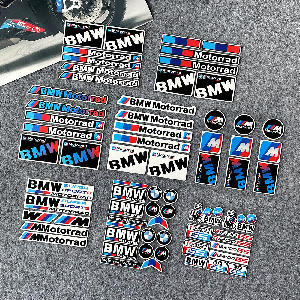 BMW Motorrad Decal & Emblem Sticker Set - Reflective, Metal & Embroidered Styles