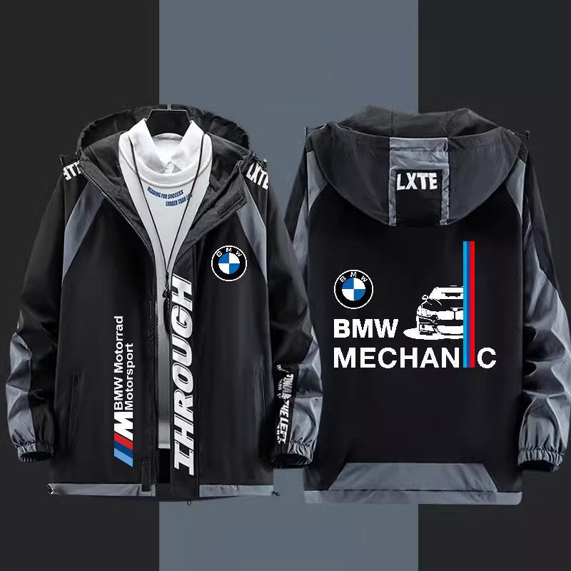 سترة واقية من الرياح BMW M Power - بغطاء رأس، رسومات قابلة للتخصيص