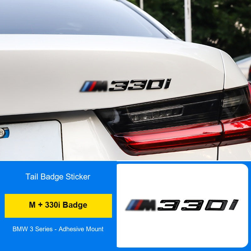 BMW M badge + 330i rear badge combo installed on trunk