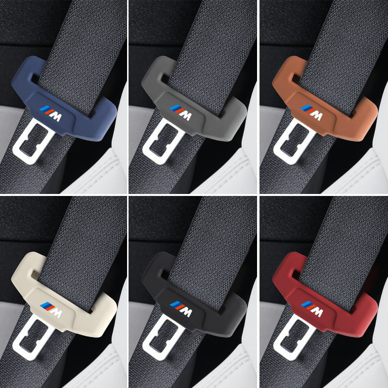 BMW M seat belt buckle silicone cover color options blue gray brown white red