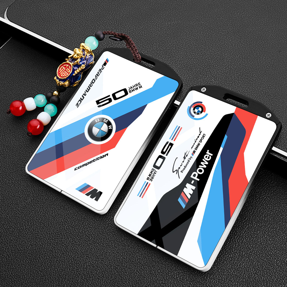 غطاء بطاقة مفتاح BMW - حامل بطاقة معدني بطراز السباق