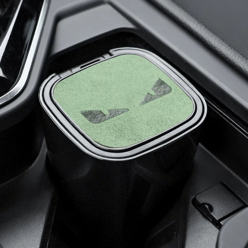 The car ashtray is suitable for BMW M STANDARD, AUDI RS, MERCEDES BENZ AMG, Volkswagen R suede multi-function ashtray