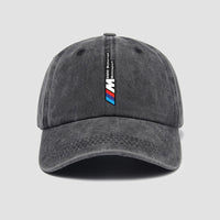 BMW M Performance kasket i vasket bomuld – broderet baseballkasket