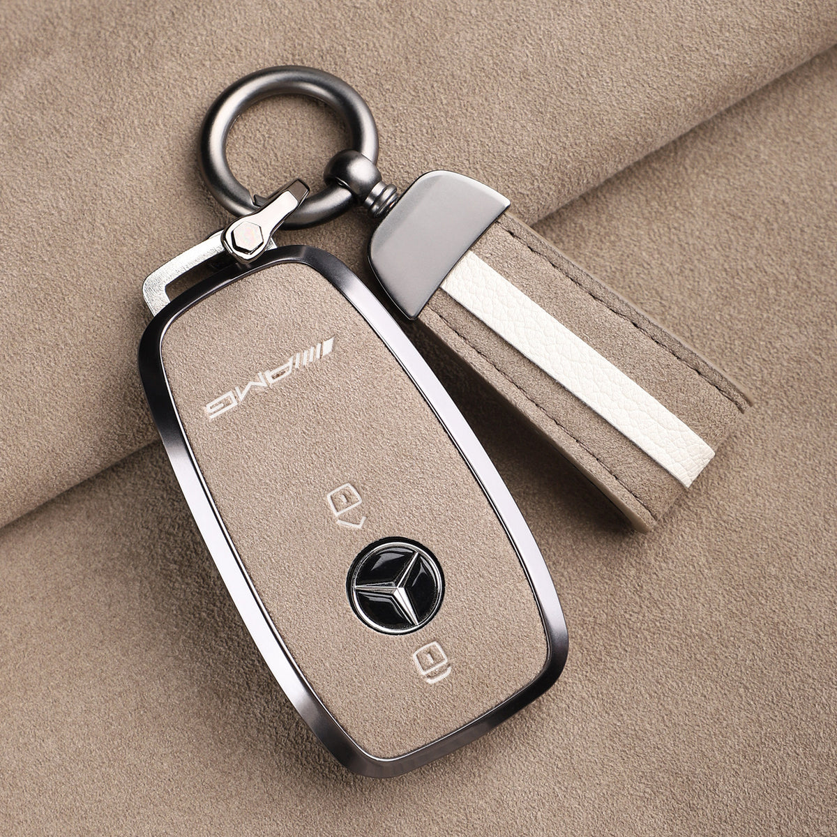Premium Genuine Alcantara Mercedes-AMG Key Case – Imported Italian Suede with Alloy Frame for G63, G500, G350 and A35L