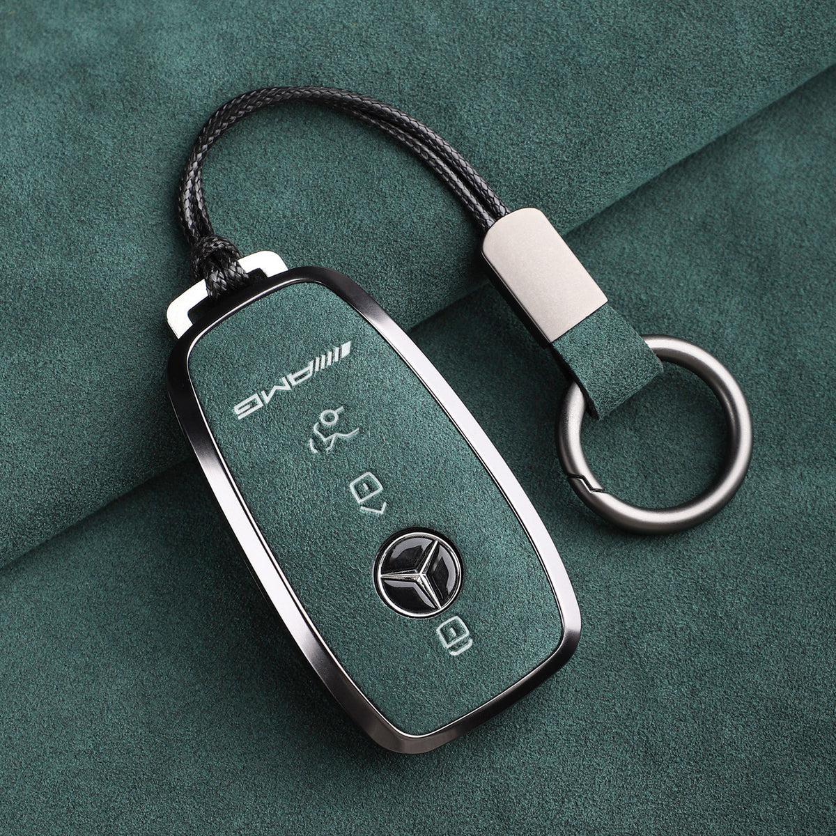 Premium Genuine Alcantara Mercedes-AMG Key Case – Imported Italian Suede with Alloy Frame for G63, G500, G350 and A35L