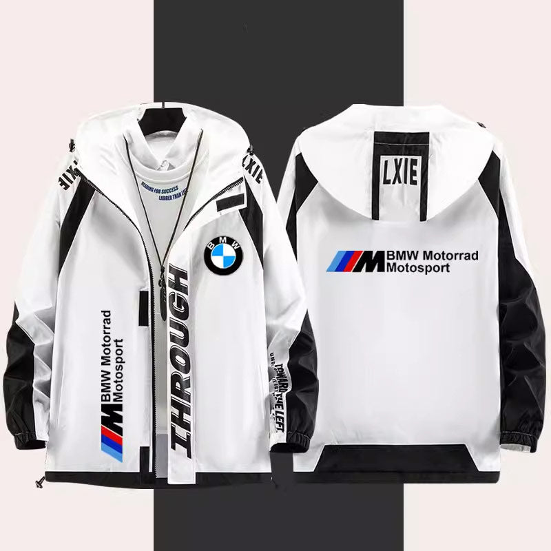 سترة واقية من الرياح BMW M Power - بغطاء رأس، رسومات قابلة للتخصيص